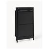 Westwing Collection Scarpiera in legno con ripiani pieghevoli Libby - Nero