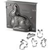 Zenker 9917550 - Stampo per torta con coniglio pasqua, 3D e formine per biscotti, lamala e pasqua, utensili da pasticceria, stampo per coniglio, stampo per torta, acciaio, inox, 21,5 x 19 x 6 cm e
