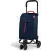 GIMI 102716 Carello Spesa New Twin 4 Ruote, sacca In Poliestere Con Chiusura A Coulisse, Permettono Un Facile Trasporto, Blu