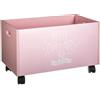 WELL HOME MOBILIARIO & DECORACIÓN Well Home Box giocattolo rosa con ruote MDF 48x28x28,5cm