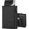 TEEHON Portafoglio Uomo, Portafoglio Uomo Slim, Portacarte in Pelle con Protezione RFID, Porta Carte di Credito uomo Piccolo, Porta Tessere con Portamonete e Scomparti Banconote - Confezione Regalo