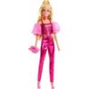 Barbie - Deluxe Style n. 5, bambola con abito rosa metallizzato e capelli biondi, top a corsetto scintillante e pantaloni lucidi, accessori inclusi, giocattolo per bambini, 4+ anni, JFP40