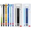 LEGAMI - Set di 6 penne gel cancellabili + 6 ricariche, con inchiostro cancellabile termosensibile, inchiostro nero e blu, punta da 0,7 mm, design panda, gatto, ape, squalo, elefante e ippopotamo