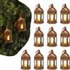 VEVOR Lanterne Decorative a Forma di Candela, Candele Elettriche a LED Senza Fiamma, Portacandele in Plastica con Vetro, Lanterne da Parete, per Tavoli da Matrimonio, Feste, Bronzo 12 Pezzi