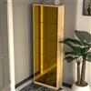 BAKAJI Scarpiera 5 Ante a Specchio Marrone Slim con Maniglia Salvaspazio 59x22x169.5cm