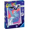 RAVENSBURGER, CREART Ravensburger - creart serie d: pegaso scintillante, kit per dipingere con i numeri, contiene una tavola prestampata, pennello, colori e accessori, gioco creativo per bambini 7+ anni