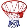 Canestro Basket da Muro in Ferro con Rete in Nylon per Esterno e Interno, Φ46cm