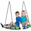 Altalena per Bambini da 3-8 Anni da Giardino Ø100cm e Corde Regolabili, Blu