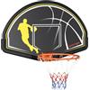 Canestro Basket per Bambini e Adulti da Indoor e Outdoor in Acciaio e PE, 110x90x70 cm, Nero e Giallo