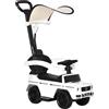 Macchina a Spinta per Bambini 12-36 Mesi con Licenza Mercedes, Tettuccio e Maniglia di Spinta, 85.5x40.5x95 cm, Bianco