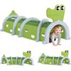 Tunnel per Bambini 3-6 Anni a Forma di Coccodrillo, Gioco per Interno ed Esterno in Plastica, Verde