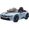 Macchina Elettrica per Bambini 3-8 anni Licenza BMW I8 Coupé con Telecomando e 2 Porte, 115x72.5x46 cm, Blu
