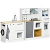 Cucina Giocattolo 2 Pezzi per Bambini 3-6 Anni con Utensili da Cucina, Luci ed Effetti Sonori, in MDF e PP