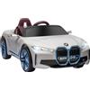 Macchina Elettrica per Bambini 3-6 Anni con Licenza BMW con Telecomando, Clacson e Fari, 115x67x45 cm, Bianca