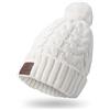 August EPA30 - Bluetooth cap - Berretto Invernale con Sistema di Cuffie Stereo Bluetooth, Microfono, Vivavoce e Batteria Ricaricabile - Compatibile con iPhone iPad Computer Tablet Smartphone - Bianco