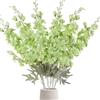 OUKEYI Fiori finti delphinium in seta, 85 cm, 6 pezzi, fiori artificiali a stelo lungo, per vasi alti, decorazione per la casa, matrimoni, feste (verde chiaro)