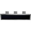 Plenum in poliuretano espanso a 3 zone con 3 attacchi con collarini in alluminio da 100,127, 150 e 160 mm mm