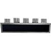 Plenum in poliuretano espanso a 5 zone con 5 attacchi con collarini in alluminio da 100,127, 150 e 160 mm mm