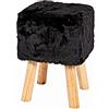 HAKU Sgabello Nero, Legno Massiccio, Tessuto - Dim. L 30 cm x A 45 cm x P 30 cm, Stile Glam