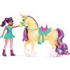 Unicorn Academy Set Unicorn Academy, Ava & Leaf, con 2 Accessori Per l'Equitazione e Strumento per lo Styling dei Capelli, Bambole e Unicorni Giocattolo per Bambine, 4+ Anni