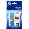 Brother ORIGINAL Brother Multipack nero / ciano / magenta / giallo LC-421 LC421VAL ~800 Seiten