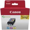 Canon ORIGINAL Canon Multipack ciano / magenta / giallo CLI-521 2934B015 ~1350 Seiten