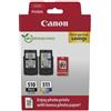 Canon ORIGINAL Canon Value Pack nero / differenti colori / Bianco PG-510+CL-511 + 10x15 cm Fotopapier 50 Blatt ~464 Seiten