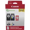 Canon ORIGINAL Canon Value Pack nero / differenti colori / Bianco PG-540+CL-541 + 10x15 cm Fotopapier 50 Blatt ~360 Seiten