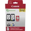Canon ORIGINAL Canon Value Pack nero / differenti colori / Bianco PG-575+CL-576 + 10x15 cm Fotopapier 50 Blatt ~200 Seiten