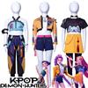 Bambini Kpop Demone Rumi Zoey Mira Cosplay Huntrix Cacciatori Costume Per Le Ragazze Vestiti Gruppo Idol Gioco di Ruolo Vestito di Carnevale di Halloween