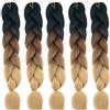 Cybelleza Treccine Extension Capelli Sintetici per Treccine Africane 5 Ciocche Trecce Jumbo Braiding Hair (Nero&Marrone scuro&Marrone chiaro)
