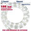 BAKAJI Tubo Luminoso Natalizio 10 Metri LED Bianco Freddo con Controller 8 Funzioni