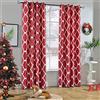 Melodieux - Tende oscuranti con occhielli in stile marocchino per soggiorno, 132 x 160 cm, rosso (1 pannello)