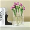 Alpharan Vaso per fiori, decorazione per la casa, sapore artistico e culturale, vaso trasparente in acrilico decorativo, per casa e ufficio, regalo creativo per gli amanti dei libri (trasparente)
