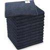 PORTENTUM Panni in Microfibra, Confezione da 12, Grigio Scuro - Panno per Pulizia Multiuso di 360 g/m2 per Auto, Vetri, Cucina e Bagno, Lavabili e Non Abrasivi, 32 x 32 cm