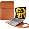 HaruYo 16-15-13-14 Pollici Custodia per Computer Portatile, per Laptop | con Supporto Funzione, Pelle Portatile Sleeve per MacBook Air/Pro/Surface Dell Lenovo HP PC (13-14 Pollici | Marrone)