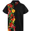 King Kameha Funky-Camicia-Hawaiana, Natale, Manica-Corta, Christmas-Wedding, Nero, 5XL
