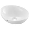VEVOR Lavandino da Appoggio ovale, 40,9 x 34 cm per il Bagno, Lavabo da Appoggio in Ceramica Bianca Sopra il Piano, Stile Moderno, Luminoso ed Elegante, Lavandino per Bagno, Hotel, Toilette, Camper