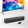 VEVOR Soundbar per Smart TV, 2.0 Canali, Altoparlanti TV Compatti da 450 mm per Proiettore, Connessione Bluetooth AUX, Telecomando, Sistema Audio Surround da 80 W per PC Home Theater Audio