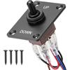 VEVOR Interruttore a Levetta, con Inversione di Polarità Momentanea a 6 Pin (ON)-Off-(ON) CC 12V/30A CA 250V/15A, con Pannello di Montaggio su e giù e Cappuccio Impermeabile per Auto