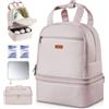 VEVOR Zaino per Tiralatte, Borsa per Biberon per S1/S2, con Impacchi del Ghiaccio, Accessori per l'Estrazione e Conservazione del Latte Materno, per Biberon di Latte, per Lavoro Viaggio, Rosa Chiaro