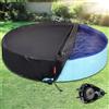 QH.HOME [2025 aggiornato antivento] Copertura rotonda per piscina per bambini da 221 cm, pieghevole, con design a cricchetto super antivento, materiale impermeabile inodore e solo copertura