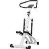 SPORTNOW STEPPER con 12 Livelli di Resistenza, Display LCD, 2 Ruote, 80 cm x 61 cm x 134 cm, Bianco + Nero