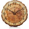 Lafocuse 30cm Anelli Annuali Orologio da Parete Legno MDF, Silenzioso Rustico Marrone, Vintage Retro Orologio da Muro Decorativo per Cucina Soggiorno Camera da Letto Ufficio