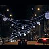 Luci da Esterno Sfera luminosa 3D con 300 LED Bianco Freddo e Blu, Diametro 80 cm, Prolungabili