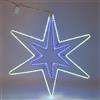 Luci da Esterno Doppia Stella Tubo a Led Flexineon, Bianco Freddo e Blu, Gioco di Luce, L. 110 x H. 110 cm