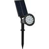 Luci da Esterno Faretto da giardino a energia solare, Led Bianco caldo + Multicolor, luce fissa