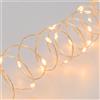 Luci da Esterno Catena Argento 20 m, 400 MicroLED Bianco Caldo, Luce Fissa, Non Prolungabile