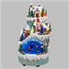 Luci da Esterno Villaggio di Natale in poliresina con pattinatori in movimento, LED Multicolor e Musica, 23x40 cm (LxH), IP20, Uso Interno