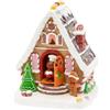Luci da Esterno Villaggio di Natale Casa di Marzapane Ginger Bread House, LED Gialli e Musica, 15x18 cm (LxH), IP20, Uso Interno